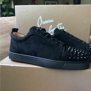 Christian Louboutin Men's Black Spiked Sneakers